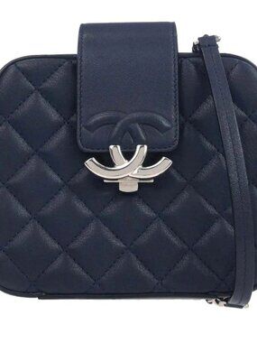 Chanel Navy Lambskin CC Mini Box Camera Bag Shoulder Bag 187462